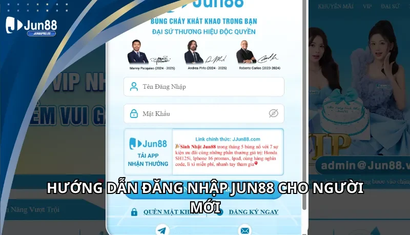 Hướng dẫn lấy lại mật khẩu Jun88
