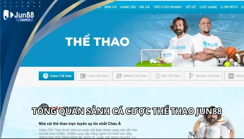 Tổng quan sảnh cá cược thể thao Jun88